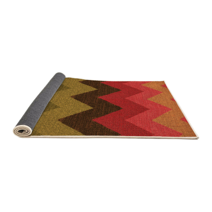 Thickness of Patterned Tomato Red Rug, pat334org