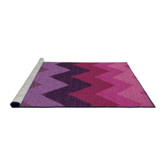 Sideview of Machine Washable Transitional Burnt Pink Rug, wshpat334pur