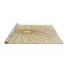 Sideview of Machine Washable Transitional Vanilla Gold Rug, wshpat3340brn