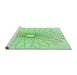 Sideview of Machine Washable Transitional Light Green Rug, wshpat3340grn