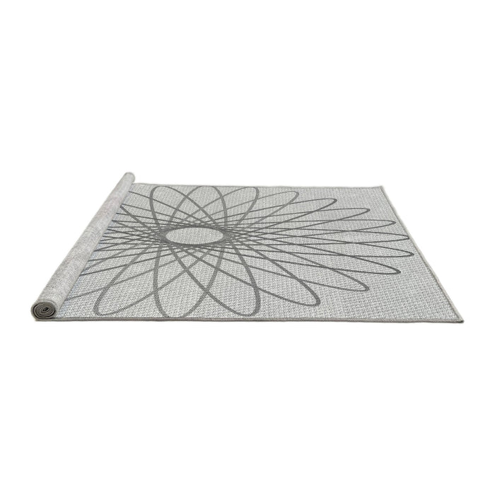 Sideview of Machine Washable Transitional Platinum Gray Rug, wshpat3340gry