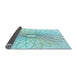 Thickness of Patterned Electric Blue Rug, pat3340lblu