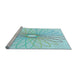 Sideview of Machine Washable Transitional Electric Blue Rug, wshpat3340lblu