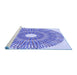 Sideview of Machine Washable Transitional Royal Blue Rug, wshpat3341blu