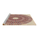 Sideview of Machine Washable Transitional Khaki Gold Rug, wshpat3341brn