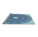 Sideview of Machine Washable Transitional Azure Blue Rug, wshpat3341lblu