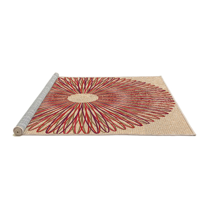 Sideview of Machine Washable Transitional Red Rug, wshpat3341org