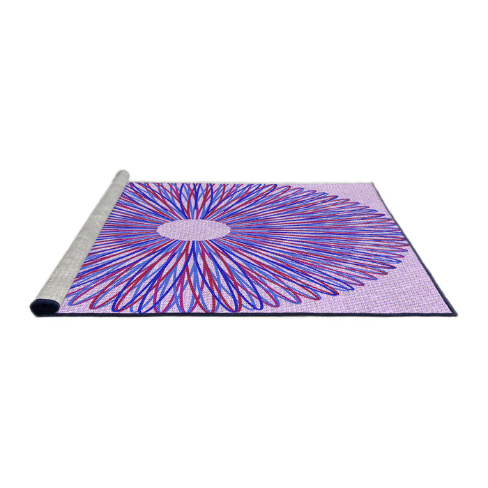 Sideview of Machine Washable Transitional Pale Lilac Purple Rug, wshpat3341pur