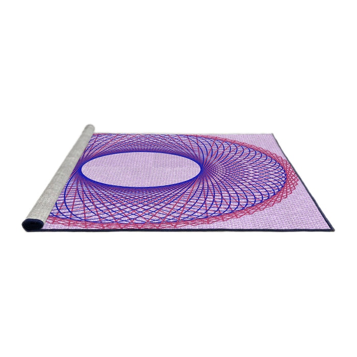 Sideview of Machine Washable Transitional Blossom Pink Rug, wshpat3342pur