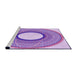 Sideview of Machine Washable Transitional Blossom Pink Rug, wshpat3342pur