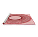 Sideview of Machine Washable Transitional Pink Rug, wshpat3342rd