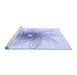 Sideview of Machine Washable Transitional Lavender Blue Rug, wshpat3343blu