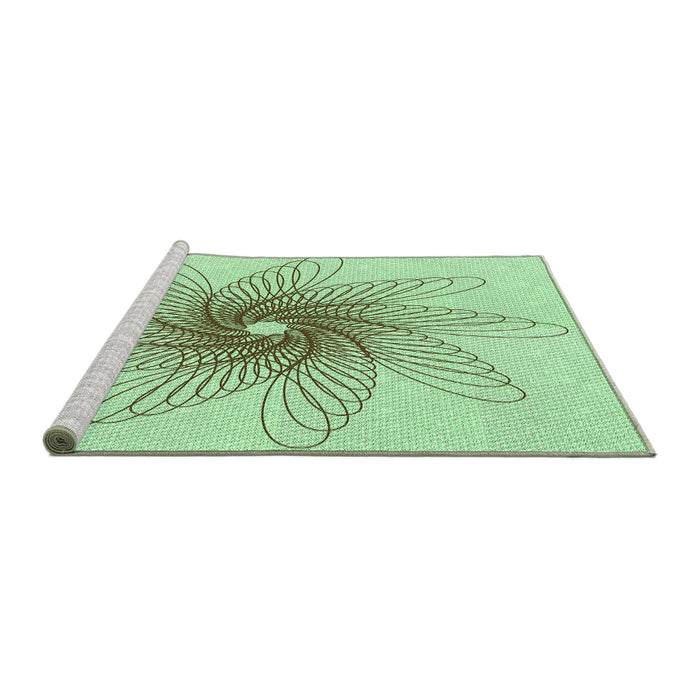 Sideview of Machine Washable Transitional Mint Green Rug, wshpat3343grn