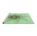 Sideview of Machine Washable Transitional Mint Green Rug, wshpat3343grn