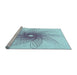 Sideview of Machine Washable Transitional Koi Blue Rug, wshpat3343lblu