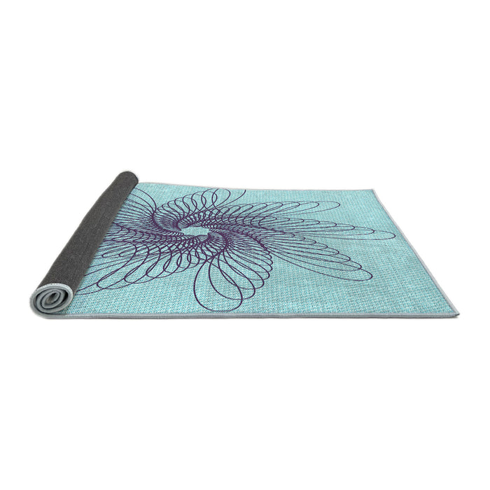Thickness of Patterned Koi Blue Rug, pat3343lblu
