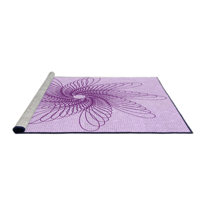 Sideview of Machine Washable Transitional Purple Rug, wshpat3343pur