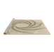 Sideview of Machine Washable Transitional Brown Rug, wshpat3344brn