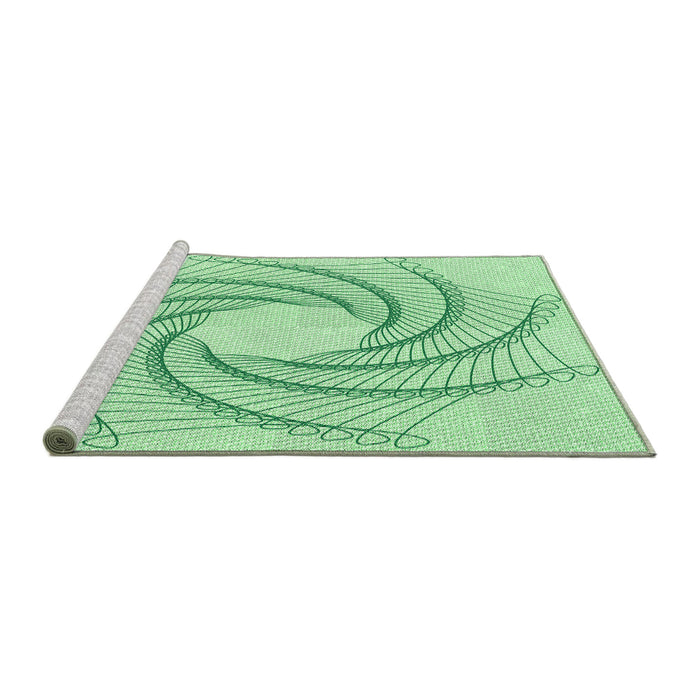 Sideview of Machine Washable Transitional Mint Green Rug, wshpat3344grn