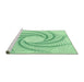 Sideview of Machine Washable Transitional Mint Green Rug, wshpat3344grn