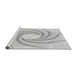 Sideview of Machine Washable Transitional Platinum Gray Rug, wshpat3344gry