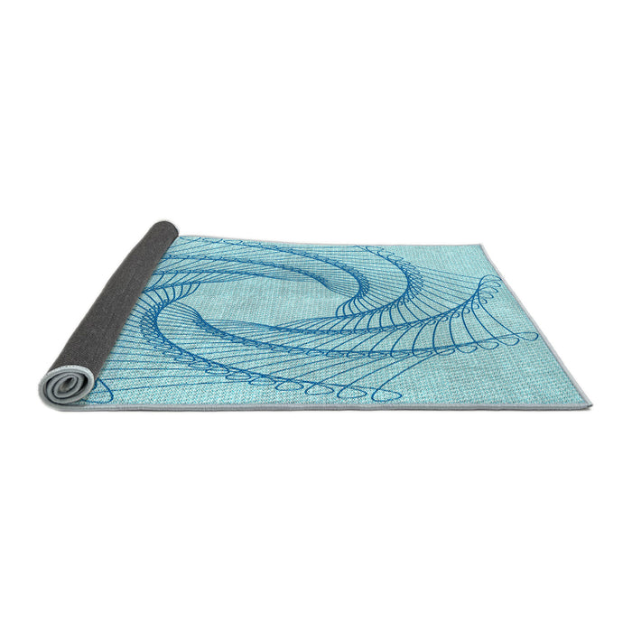 Thickness of Patterned Electric Blue Rug, pat3344lblu