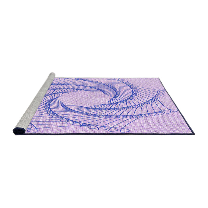 Sideview of Machine Washable Transitional Purple Mimosa Purple Rug, wshpat3344pur