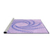 Sideview of Machine Washable Transitional Purple Mimosa Purple Rug, wshpat3344pur