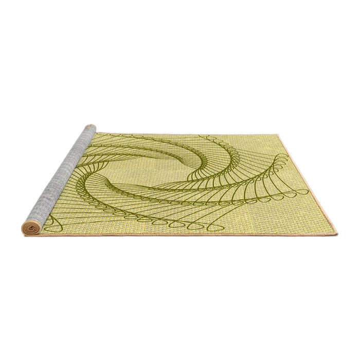 Sideview of Machine Washable Transitional Sun Yellow Rug, wshpat3344yw