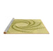 Sideview of Machine Washable Transitional Sun Yellow Rug, wshpat3344yw