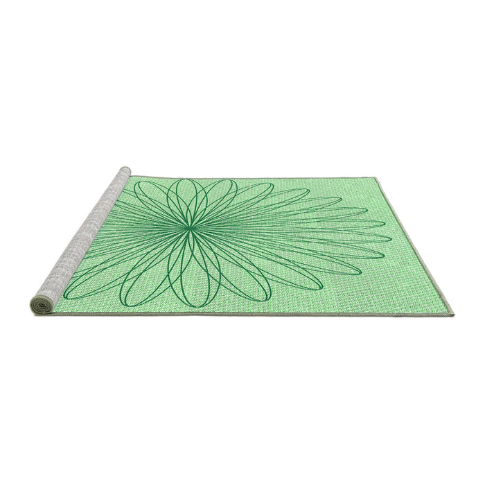 Sideview of Machine Washable Transitional Mint Green Rug, wshpat3345grn