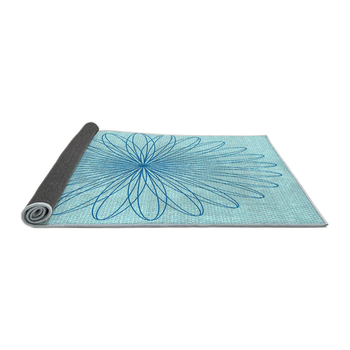 Thickness of Patterned Electric Blue Rug, pat3345lblu