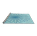 Sideview of Machine Washable Transitional Electric Blue Rug, wshpat3345lblu