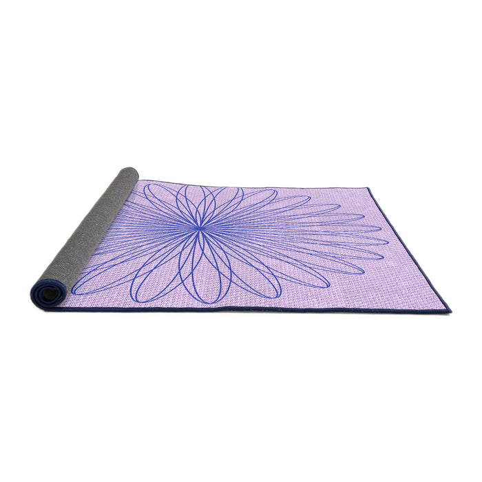 Thickness of Patterned Purple Mimosa Purple Rug, pat3345pur