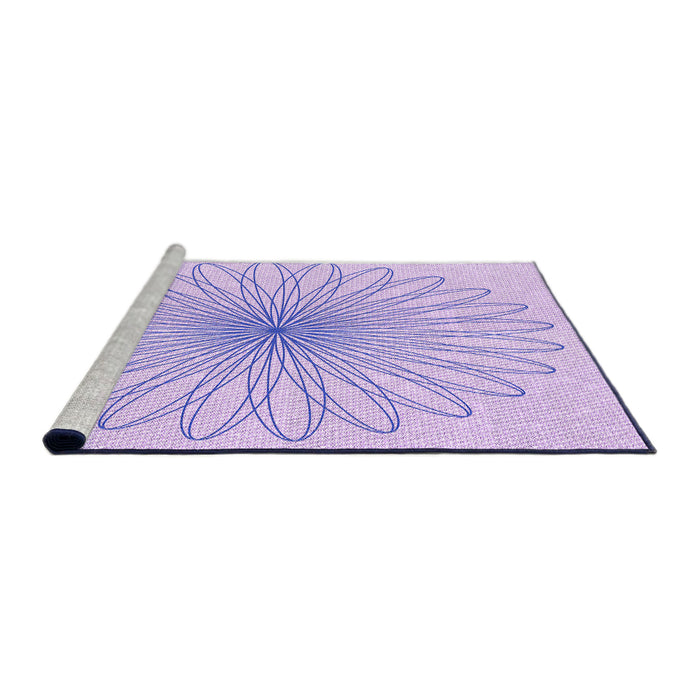 Sideview of Machine Washable Transitional Purple Mimosa Purple Rug, wshpat3345pur