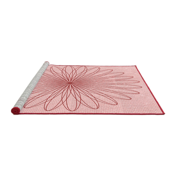 Sideview of Machine Washable Transitional Pastel Red Pink Rug, wshpat3345rd