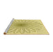 Sideview of Machine Washable Transitional Sun Yellow Rug, wshpat3345yw