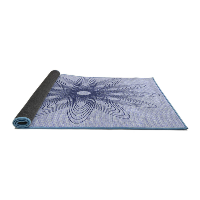 Thickness of Patterned Lavender Blue Rug, pat3346blu