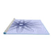 Sideview of Machine Washable Transitional Lavender Blue Rug, wshpat3346blu