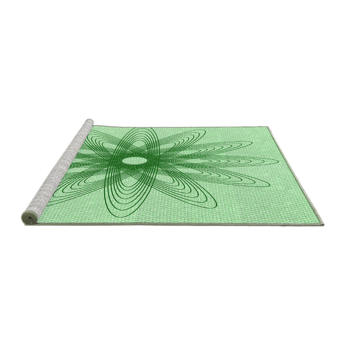 Sideview of Machine Washable Transitional Mint Green Rug, wshpat3346grn