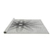 Sideview of Machine Washable Transitional Platinum Gray Rug, wshpat3346gry