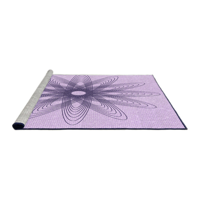 Sideview of Machine Washable Transitional Lilac Purple Rug, wshpat3346pur