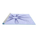 Sideview of Machine Washable Transitional Lavender Blue Rug, wshpat3347blu