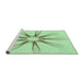 Sideview of Machine Washable Transitional Mint Green Rug, wshpat3347grn