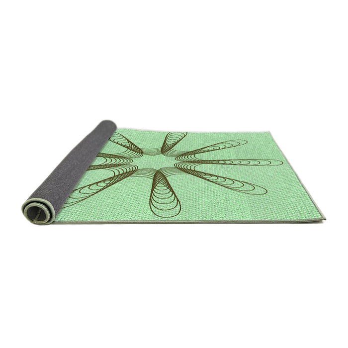 Thickness of Patterned Mint Green Rug, pat3347grn