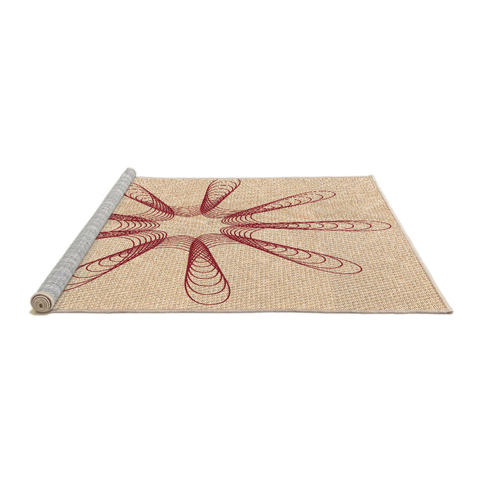 Sideview of Machine Washable Transitional Moccasin Beige Rug, wshpat3347org
