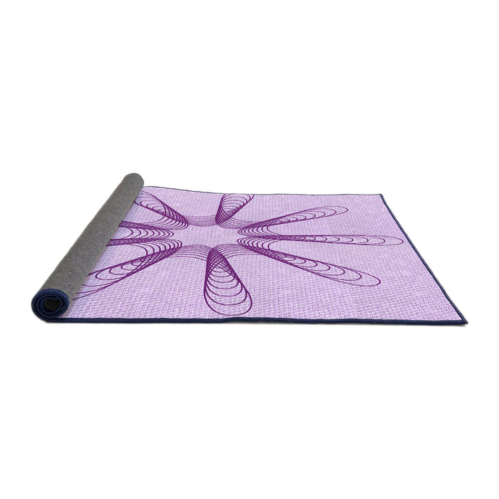 Thickness of Patterned Purple Rug, pat3347pur
