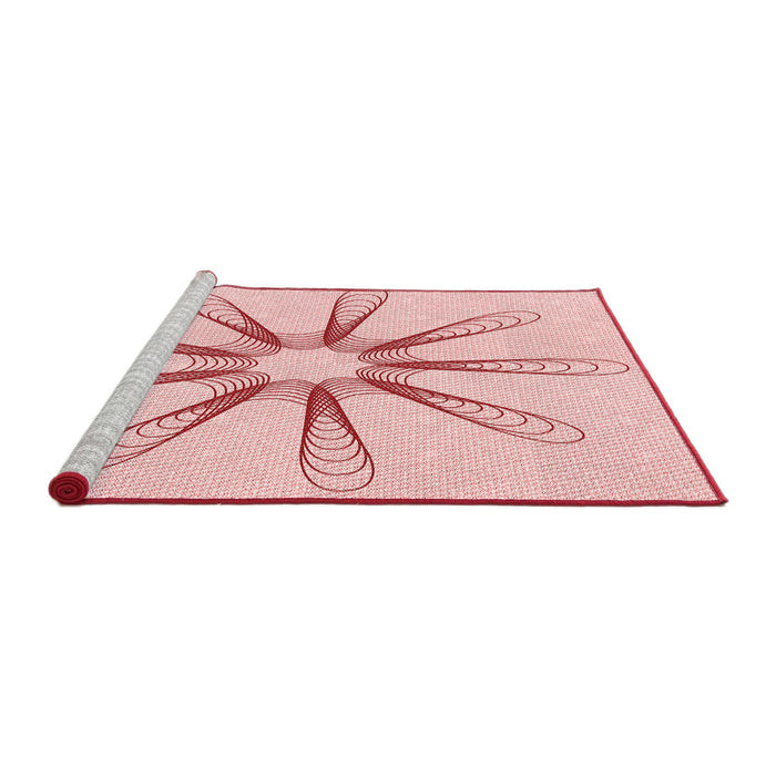 Sideview of Machine Washable Transitional Pastel Red Pink Rug, wshpat3347rd