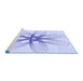 Sideview of Machine Washable Transitional Lavender Blue Rug, wshpat3348blu