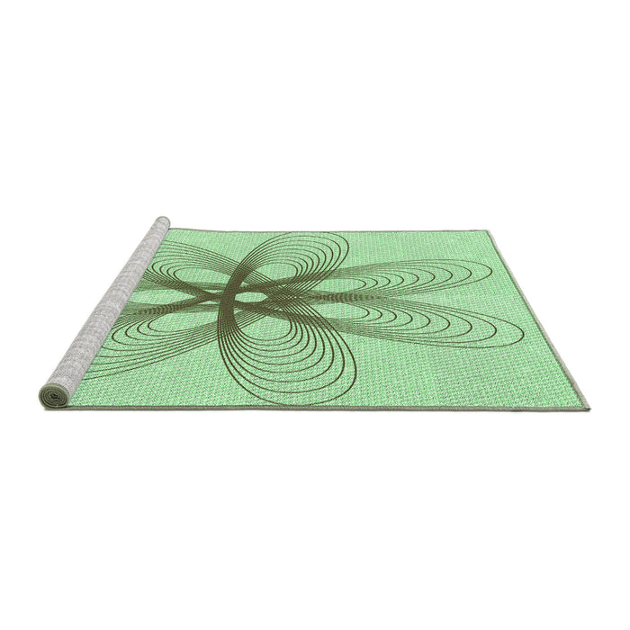 Sideview of Machine Washable Transitional Mint Green Rug, wshpat3348grn